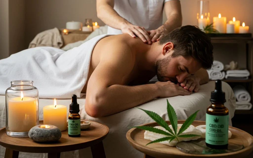 CBD oil massage therapy